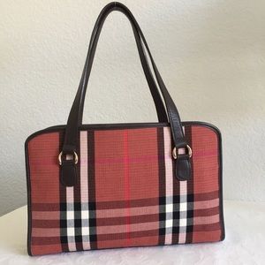 Burberry pink check tote